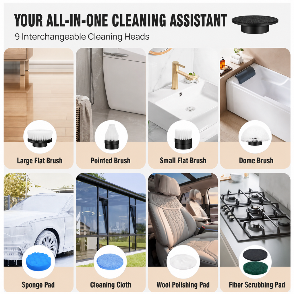 PureGleam™ 9-in-1 Electric Spin Scrubber